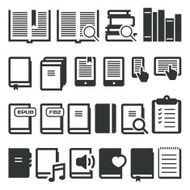 Book icons e-book reading on different devices