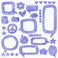 Speech Bubbles Sketchy School Doodles Frames Set N2