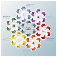 Hexagon Geometric Shape Business Infographic Design Template N3