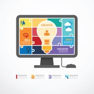 infographic Template computer jigsaw banner