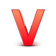 3d red letter V N8