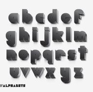 3D alphabet black color