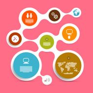 Web Template - Circle Paper Vector Infographic Layout N2