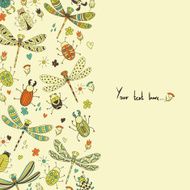 Cute banner with bugs and dragonfly N2