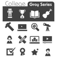 College Icons Gray Series