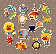 circus stickers N8