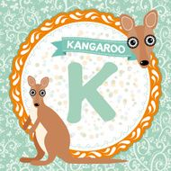 ABC animals K is kangaroo Childrens english alphabet Vector N2