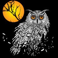 Owl bird head as halloween symbol