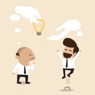 Senior advisor give an idea to young businessman