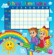 School timetable thematic image 2 N2