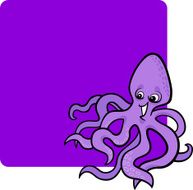 Color Purple and Octopus Cartoon