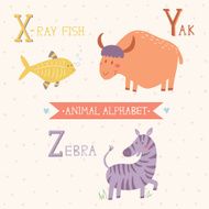 Animal Alphabet X-ray fish Yak Zebra N2