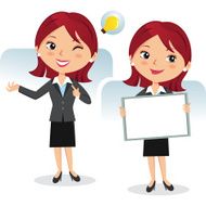 Business woman with whiteboard Presentation