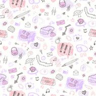 Accessories Hand drawn seamless pattern N4