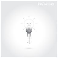 Creative light bulb idea concept Key of idea N2