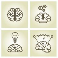 Brain icon - invention and inspiration symbols