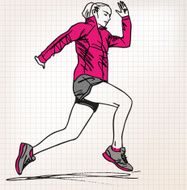 Female runner sketch illustration N12