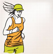 Female runner sketch illustration N13