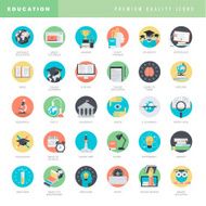 Set of flat design icons for education N3