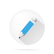 vector icon for blog Blue pencil