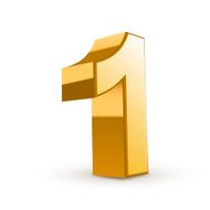3d shiny golden number 1 N4