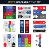 Colorful Set of Infographic Design Templates - Banners Charts Arrows