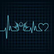 Heartbeat with a unity symbol in line