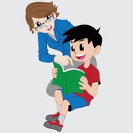 Boy Study with mom N2