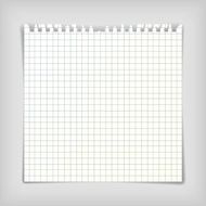 Note paper sheet with squares