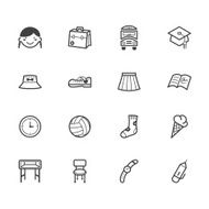 girl school vecter black icon set on white background N2