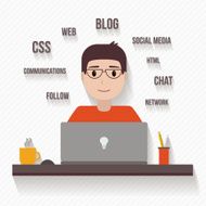 Office man flat illustration N2