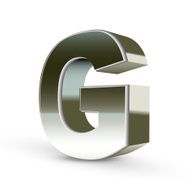 3d silver steel letter G N5