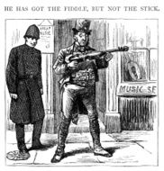 He has the fiddle but no stick