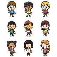 Cute kids showing thumbs up N2