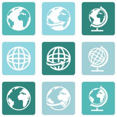 Vector Set of Globe Icons N8