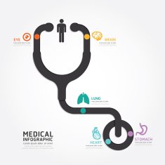 infographics vector medical design stethoscope diagram line