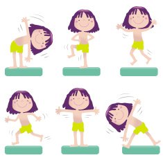 cartoon girl exercisesing N2