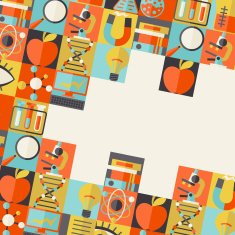 Science concept background in flat design style
