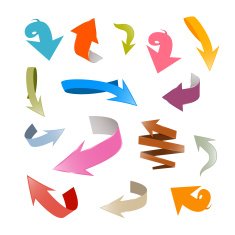 Colorful vector arrows set N4