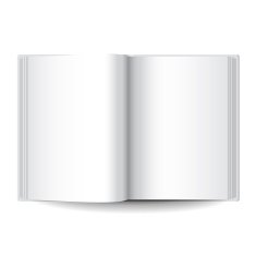 White opened book isolated vector