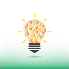 Colorful geometric light bulb