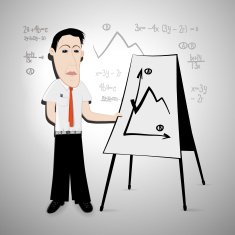 Businessman Teacher with Flipchart