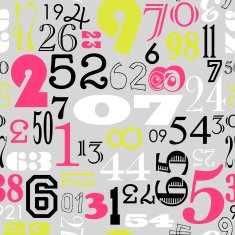Seamless Numbers background in retro vintage style N3