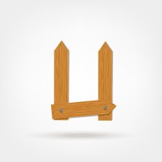 Letter made from wooden boards for your design N25