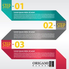Abstract banner vector in three step N2