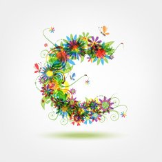 Floral letter for your design N21