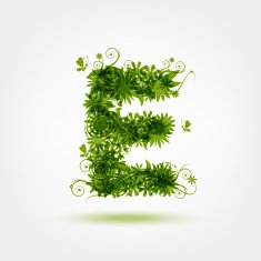 Green eco letter E for your design