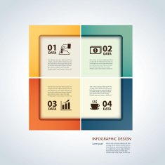 business step paper lines and numbers design template N7