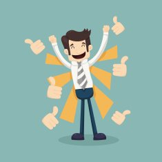 Businessman like thumbs up