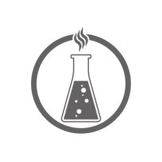 Chemical flask with reaction vector icon N4